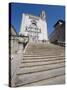 Steps of Cathedral, Wide View, Old Town, Girona, Catalonia, Spain-Martin Child-Stretched Canvas