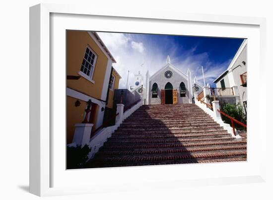 Steps Of St Peters Church, Bermuda-George Oze-Framed Photographic Print