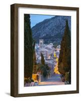Steps of the Way of the Cross and Nostra Senyora Dels Angels Church, Pollenca, Mallorca, Balearic I-Doug Pearson-Framed Photographic Print