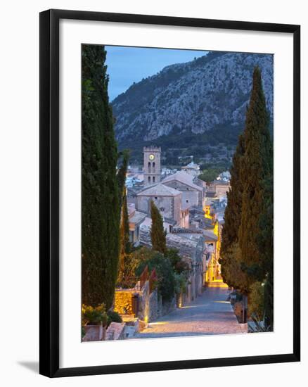 Steps of the Way of the Cross and Nostra Senyora Dels Angels Church, Pollenca, Mallorca, Balearic I-Doug Pearson-Framed Photographic Print