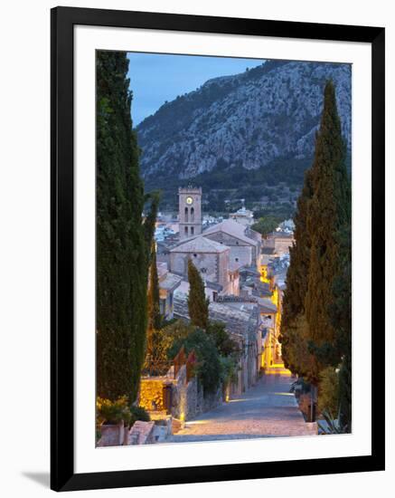 Steps of the Way of the Cross and Nostra Senyora Dels Angels Church, Pollenca, Mallorca, Balearic I-Doug Pearson-Framed Photographic Print