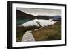 Steps to Boatdock and Reflections in Lago Pehoe-Eleanor-Framed Photographic Print