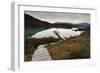 Steps to Boatdock and Reflections in Lago Pehoe-Eleanor-Framed Photographic Print