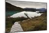 Steps to Boatdock and Reflections in Lago Pehoe-Eleanor-Mounted Photographic Print