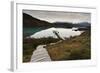 Steps to Boatdock and Reflections in Lago Pehoe-Eleanor-Framed Photographic Print