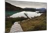 Steps to Boatdock and Reflections in Lago Pehoe-Eleanor-Mounted Photographic Print