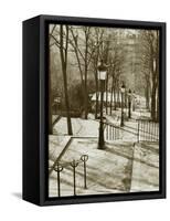 Steps to Montmartre, Paris, France-Walter Bibikow-Framed Stretched Canvas