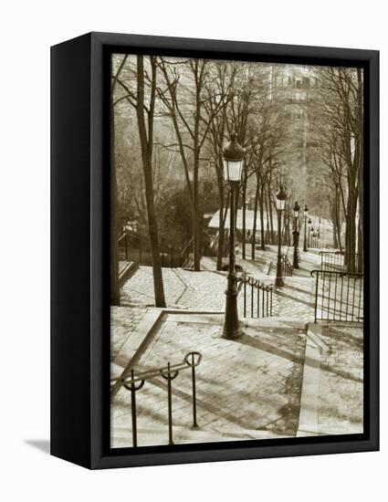 Steps to Montmartre, Paris, France-Walter Bibikow-Framed Stretched Canvas