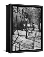 Steps to Montmartre, Paris, France-Walter Bibikow-Framed Stretched Canvas