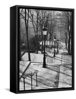 Steps to Montmartre, Paris, France-Walter Bibikow-Framed Stretched Canvas