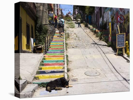 Steps, Valparaiso, Chile-Peter Groenendijk-Stretched Canvas