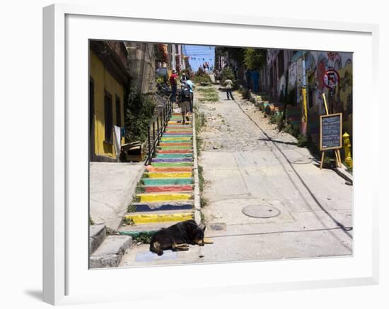 Steps, Valparaiso, Chile-Peter Groenendijk-Framed Photographic Print