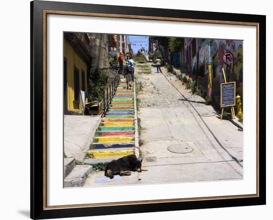 Steps, Valparaiso, Chile-Peter Groenendijk-Framed Photographic Print