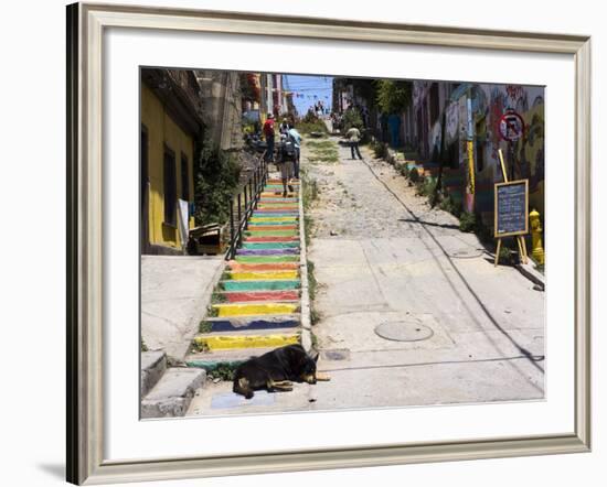 Steps, Valparaiso, Chile-Peter Groenendijk-Framed Photographic Print