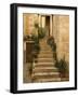 Steps with plants outside historic stone house, Trogir, Dalamatia, Croatia-Merrill Images-Framed Photographic Print