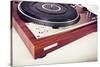 Stereo Turntable Vinyl Record Player Analog Retro Vintage Angle View-Viktorus-Stretched Canvas