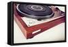 Stereo Turntable Vinyl Record Player Analog Retro Vintage Angle View-Viktorus-Framed Stretched Canvas