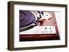 Stereo Turntable Vinyl Record Player Analog Retro Vintage Closeup-Viktorus-Framed Photographic Print