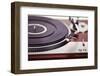 Stereo Turntable Vinyl Record Player Analog Retro Vintage Closeup-Viktorus-Framed Photographic Print