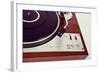 Stereo Turntable Vinyl Record Player Analog Retro Vintage Top View-Viktorus-Framed Photographic Print