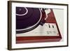 Stereo Turntable Vinyl Record Player Analog Retro Vintage Top View-Viktorus-Framed Photographic Print