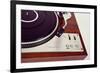 Stereo Turntable Vinyl Record Player Analog Retro Vintage Top View-Viktorus-Framed Photographic Print