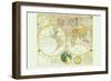 Stereographic Map of the Earth & the Moon-Samuel Dunn-Framed Art Print