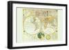 Stereographic Map of the Earth & the Moon-Samuel Dunn-Framed Art Print