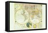 Stereographic Map of the Earth & the Moon-Samuel Dunn-Framed Stretched Canvas