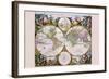 Stereographic Map of the World with Classical Illustration-Gerard Valk-Framed Art Print