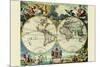 Stereographic Map of the World-Moses Pitt-Mounted Art Print