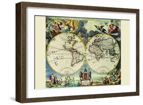 Stereographic Map of the World-Moses Pitt-Framed Art Print