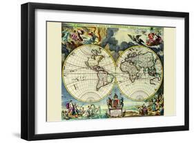 Stereographic Map of the World-Moses Pitt-Framed Art Print