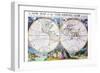 Stereographic Projection of the World With Latitude And Longitudinal Lines-Edward Wells-Framed Art Print
