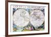 Stereographic Projection of the World With Latitude And Longitudinal Lines-Edward Wells-Framed Premium Giclee Print