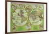 Stereographic World Map with Insets of Polar Projections-Vincenzo Coronelli-Framed Art Print