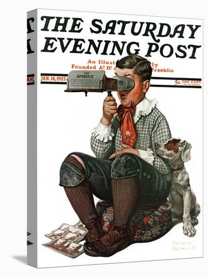 "Stereopticon" or "Sphinx" Saturday Evening Post Cover, January 14,1922-Norman Rockwell-Stretched Canvas