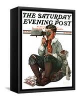 "Stereopticon" or "Sphinx" Saturday Evening Post Cover, January 14,1922-Norman Rockwell-Framed Stretched Canvas