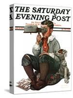 "Stereopticon" or "Sphinx" Saturday Evening Post Cover, January 14,1922-Norman Rockwell-Stretched Canvas