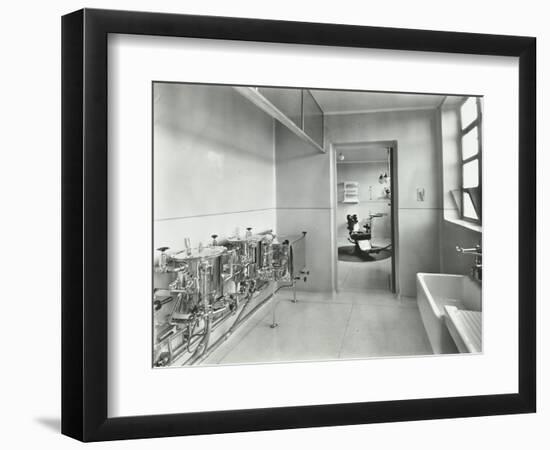 Sterilizing and Dental Theatre, Saint Ebbas Hospital, Surrey, 1938-null-Framed Photographic Print