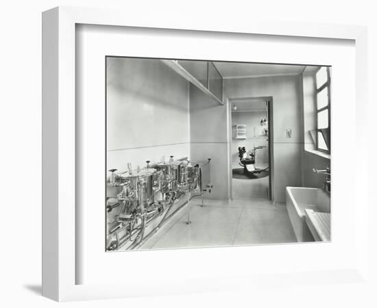 Sterilizing and Dental Theatre, Saint Ebbas Hospital, Surrey, 1938-null-Framed Photographic Print