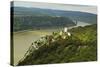 Sterrenberg Castle and River Rhine, Rhineland-Palatinate, Germany, Europe-Jochen Schlenker-Stretched Canvas