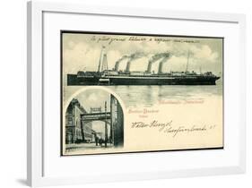 Stettin Bredow, Vulcan, Hapag, Dampfer Deutschland-null-Framed Giclee Print