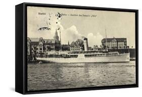 Stettin in Pommern, Hafen, Ausfahrt D. Dampfers Odin-null-Framed Stretched Canvas