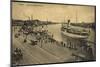 Stettin Pommern, Dampfschiffsbollwerk, Dampfer Hertha-null-Mounted Giclee Print