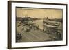 Stettin Pommern, Dampfschiffsbollwerk, Dampfer Hertha-null-Framed Giclee Print