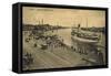 Stettin Pommern, Dampfschiffsbollwerk, Dampfer Hertha-null-Framed Stretched Canvas