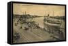 Stettin Pommern, Dampfschiffsbollwerk, Dampfer Hertha-null-Framed Stretched Canvas