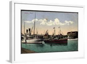 Stettin Pommern, Hafen, Dampfschiffe, Verkehr-null-Framed Giclee Print