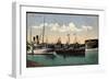 Stettin Pommern, Hafen, Dampfschiffe, Verkehr-null-Framed Giclee Print